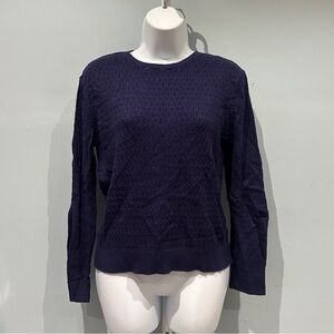 Talbots Navy Blue Textured Sweater Medium